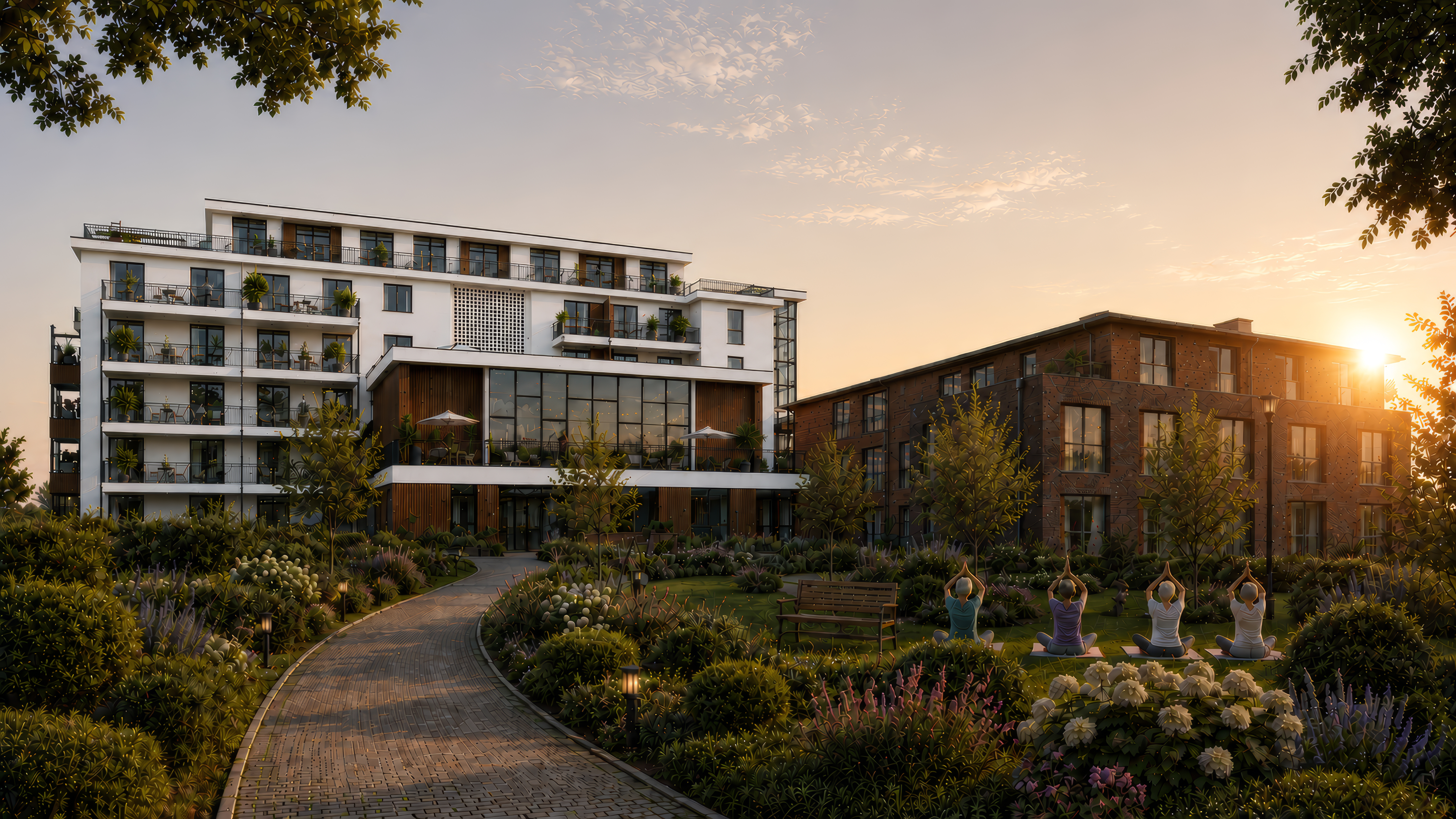 Wohnquartier Hanse-Residenz Stade mit Garten und Gemeinschaftsbereich